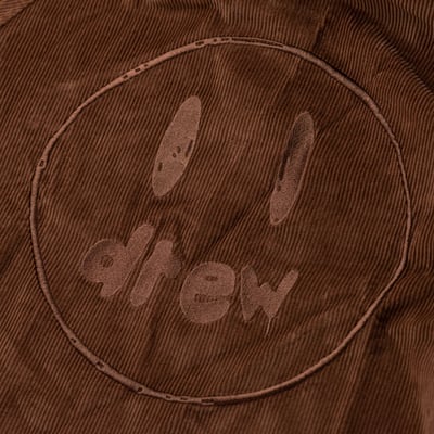 [ Drew House ]  燈絨蕊刺繡笑臉帽T 棕色6