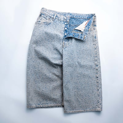 Acne Studios Monogram 丹寧七分褲 水洗藍3