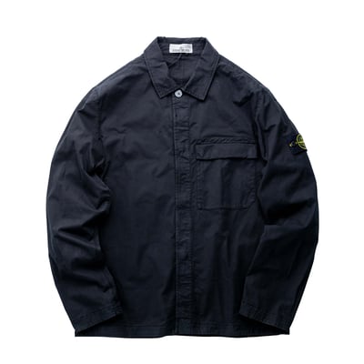 Stone Island 鈕扣工裝襯衫 黑1