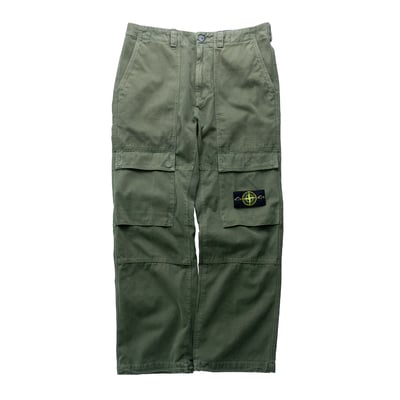 Stone Island PANAMA巴拿馬棉放鬆版型長褲 麝香綠1