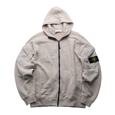 Stone Island 雙手臂口袋連帽拉鍊外套 沙漠色1