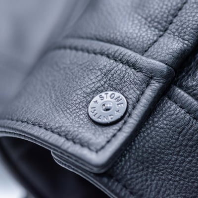 Stone Island 皮外套 黑6