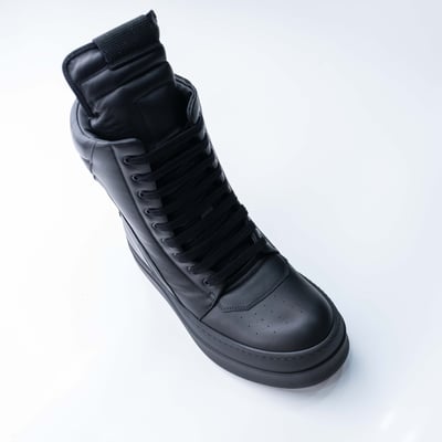 Rick Owens 主線 小牛皮 Mega Geobasket 高筒 黑色3