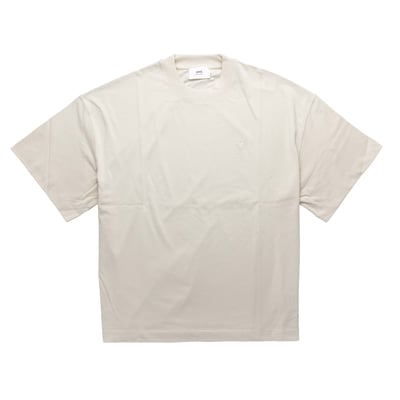 [ AMI Paris ] Ami De Coeur 小logo Tshirt 米白色1