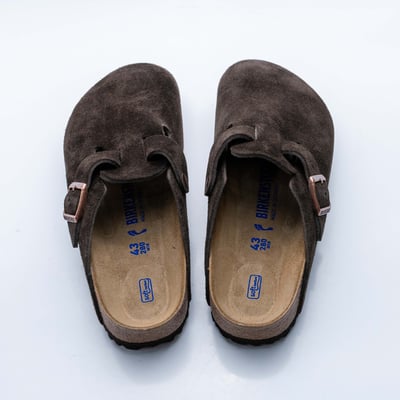 Birkenstock Boston 軟底窄楦拖鞋 摩卡色5
