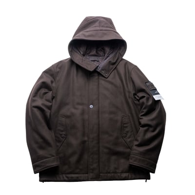 Stone Island Ghost Wool Nylon Flannel 幽靈連帽羊毛大衣 灰褐色1
