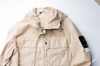 Stone Island Canvas Weave Cotton 連帽外套 沙色6