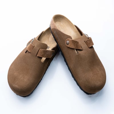 Birkenstock Boston 燈芯絨包頭拖鞋 深茶色3
