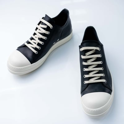 Rick Owens 主線 Ramones 作舊低筒皮鞋 黑色8