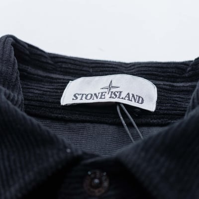 Stone Island 寬鬆壓扣燈芯絨襯衫外套 黑6