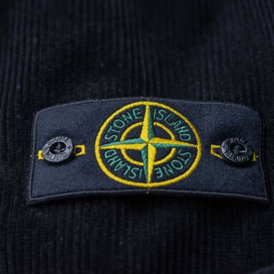Stone Island 寬鬆壓扣燈芯絨襯衫外套 黑8
