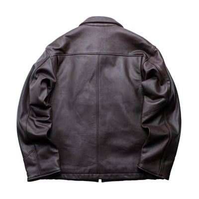 Neighborhood 皮夾克 棕色2