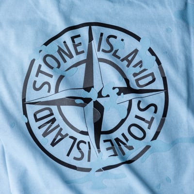 Stone Island 有機棉短袖 塵藍色7