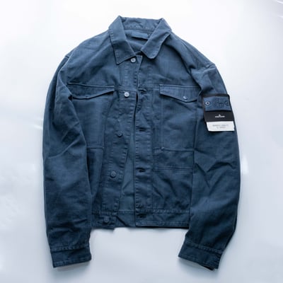Stone Island Ghost 亞麻工作襯衫外套 石板藍3