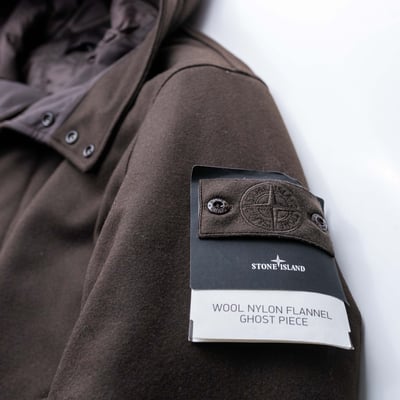 Stone Island Ghost Wool Nylon Flannel 幽靈連帽羊毛大衣 灰褐色5
