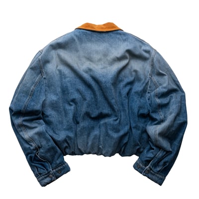 Acne Studios 牛皮領寬短丹寧外套 藍2