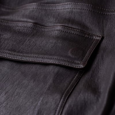 Rick Owens 主線 Tyrone 皮長褲 棕色6