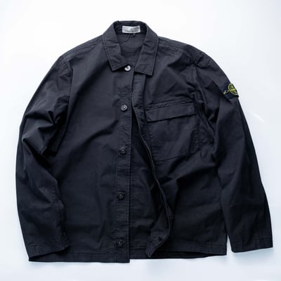 Stone Island 鈕扣工裝襯衫 黑3