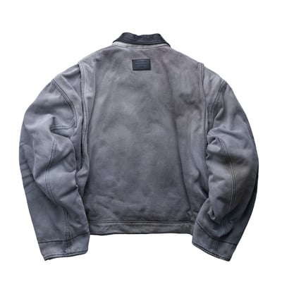 Acne Studios 羊皮皮領寬短版外套 灰2