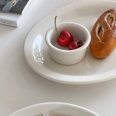 Tuxton Eggshell 乳白果醬碟1