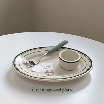 Tuxton Green bay oval platter 橢圓盤8