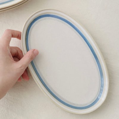 J05 [sinonshop]  日本復古線橢圓餐盤12