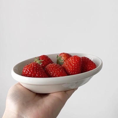 Tuxton Eggshell 橢圓深盤10