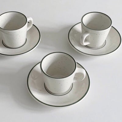 Tuxton Emerald/bahamas綠色/棕色芝麻馬克杯6