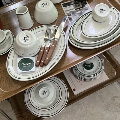 Tuxton Green bay oval platter 橢圓盤7