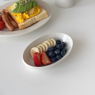 Tuxton Eggshell 橢圓深盤6