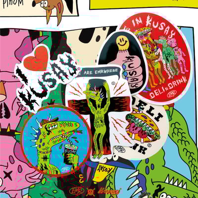 WE ARE IN KUSAY 高級防水貼紙包 Pack of 6 stickers1