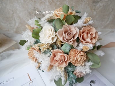 自然型手綁不凋花分束捧花【微光往事】4