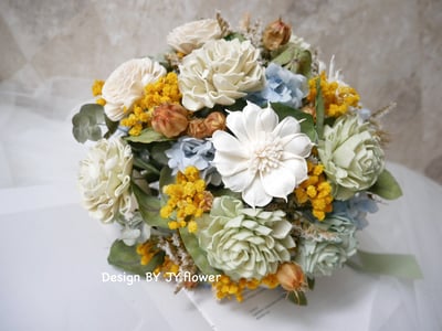 自然型手綁乾燥花分束捧花【初夏輕舞】2