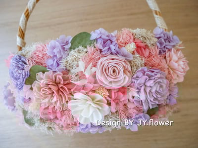 乾燥花喜糖籃【花舞精靈】5