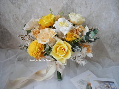 自然型手綁不凋捧花【皇后印記】1