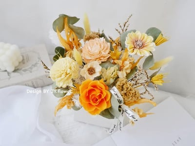 中大型乾燥永生花盆花【燦爛如昔】2