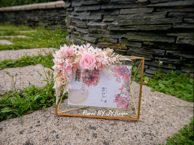 單邊永生玫瑰繡球仿舊金屬玻璃相框【珍藏】2