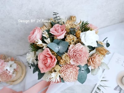 自然型手綁不凋花分束捧花【美好情懷】2