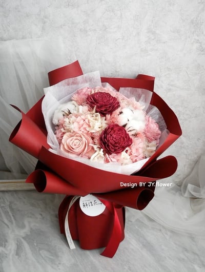 中型圓形乾燥花束【愛戀密語】1