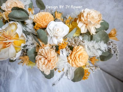 大型長盆乾燥花盆花【燦爛如昔】4