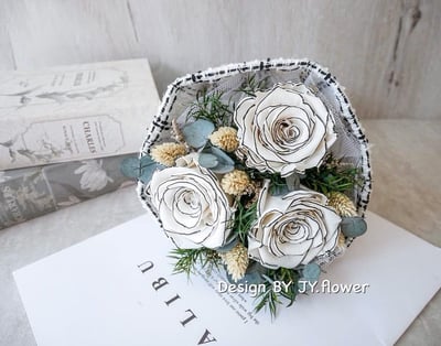 小香風永生玫瑰花束3朵【輕奢】2