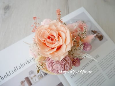 乾燥永生玫瑰水晶球玻璃罩夜燈【妳的溫柔】4