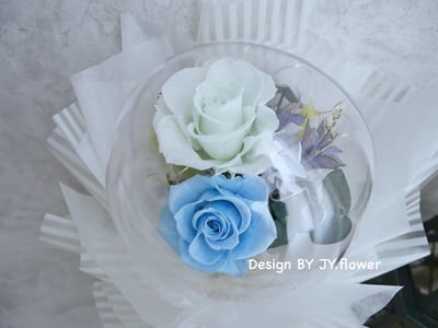 波波球小款永生玫瑰花束【夏日輕舞】2