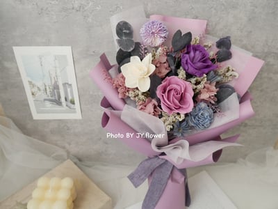 【中型永生乾燥花束包裝】單品課程2