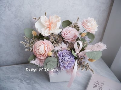 中大型加大款乾燥花盆花【甜蜜夢境】2