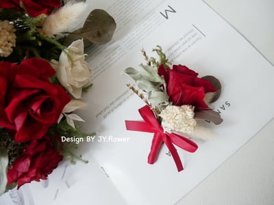 自然型手綁不凋捧花【嫣紅柔綠】4