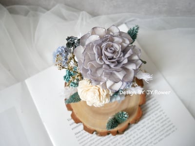 乾燥花名片座【藍茶】2