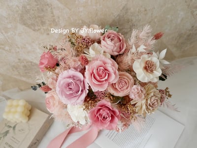 自然型手綁不凋捧花【麗芙花園】2