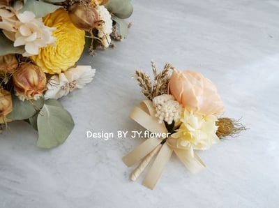 自然型手綁乾燥花分束捧花【皇后印記】2