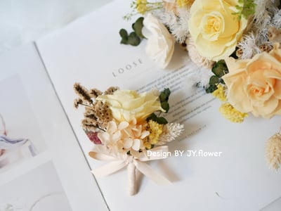 自然型手綁韓式不凋捧花【日光煦煦】3